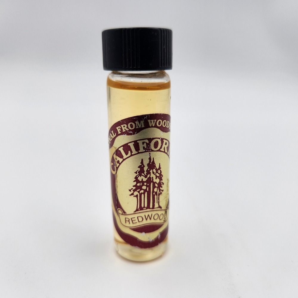 California Redwood Oil Vial Souvenir Tourist Gift Fragrance Collectible‎ Vintage